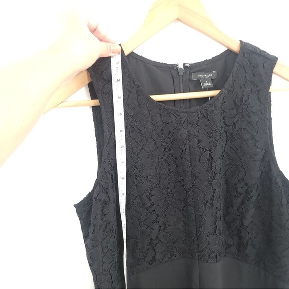 Ann Taylor Factory Floral Lace Dress Black Fit Flare Party Wedding Cocktail NWT - Picture 12 of 13